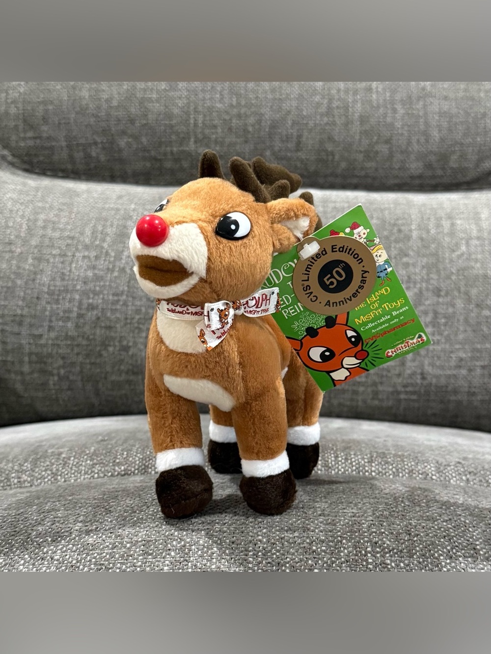 VTG 1999 Stuffins Rudolph the Red Nosed Reindeer 50th Anniversary